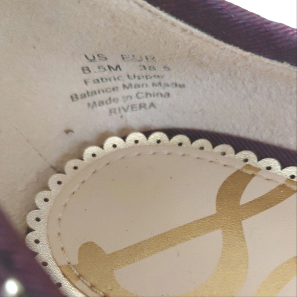 Sam Edleman Rivera Gold and Burgundy Burgundy Pointed Toe Flats 8.5 M - Picture 10 of 11